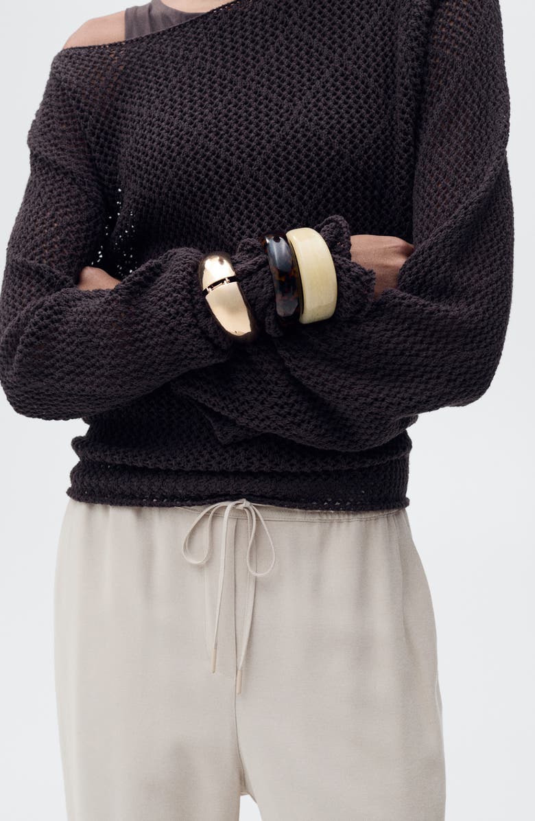 MANGO Elastic Waist Flowy Pants, Alternate, color, Beige