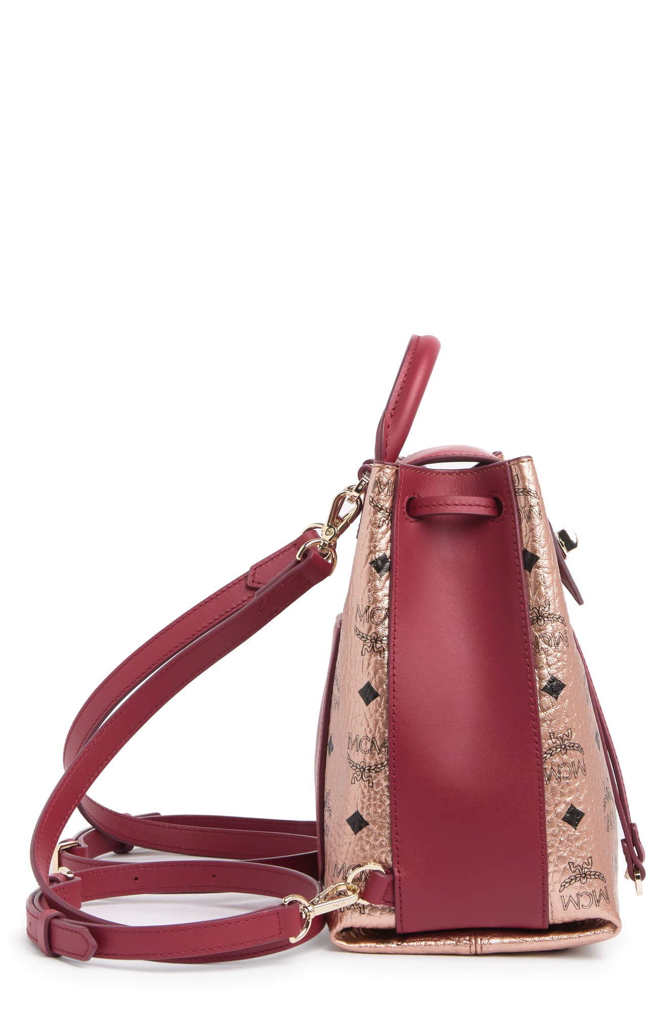 MCM MFO Colorblock Leather Backpack, Alternate, color, 