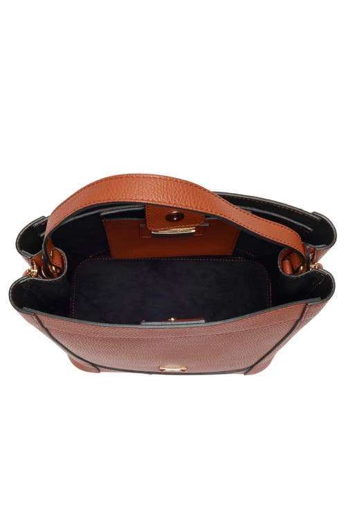 Valentino By Mario Valentino Callie Medallion Vlogo Leather Bucket Bag In Brown