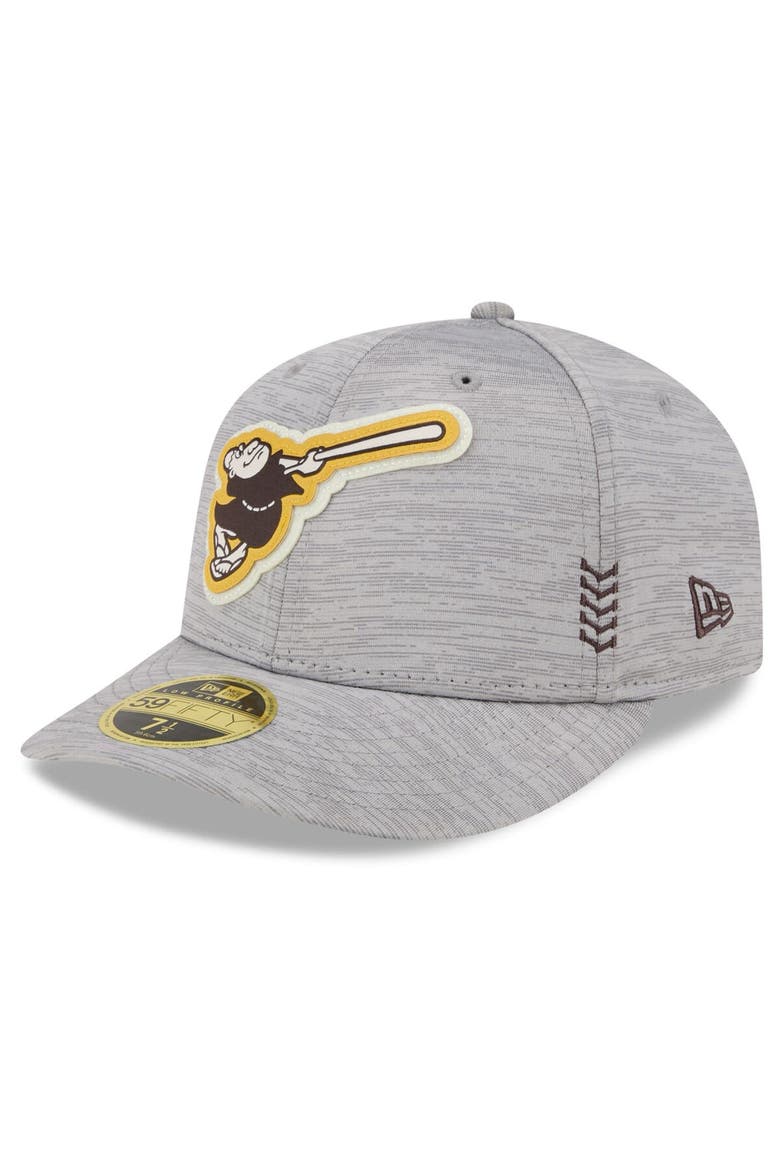 Men's New Era  Gray San Diego Padres 2024 Clubhouse Low Profile 59FIFTY Fitted Hat, Alternate, color, Heather Gray