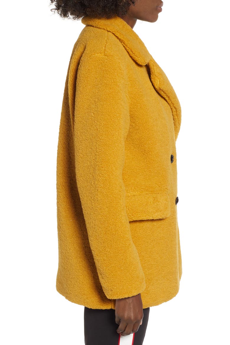 Textured Double Breasted Coat, Alternate, color, YELLOW MINERAL