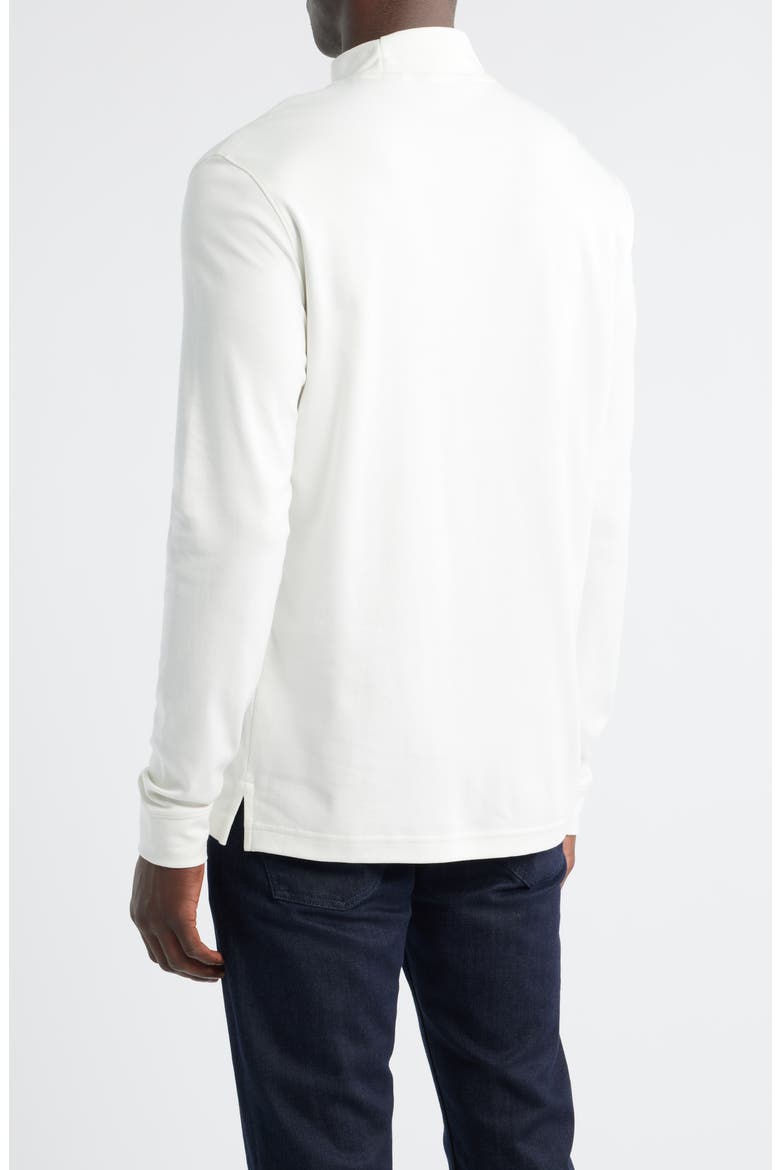 Pima Cotton Interlock Mock Neck Top, Alternate, color, WHITE