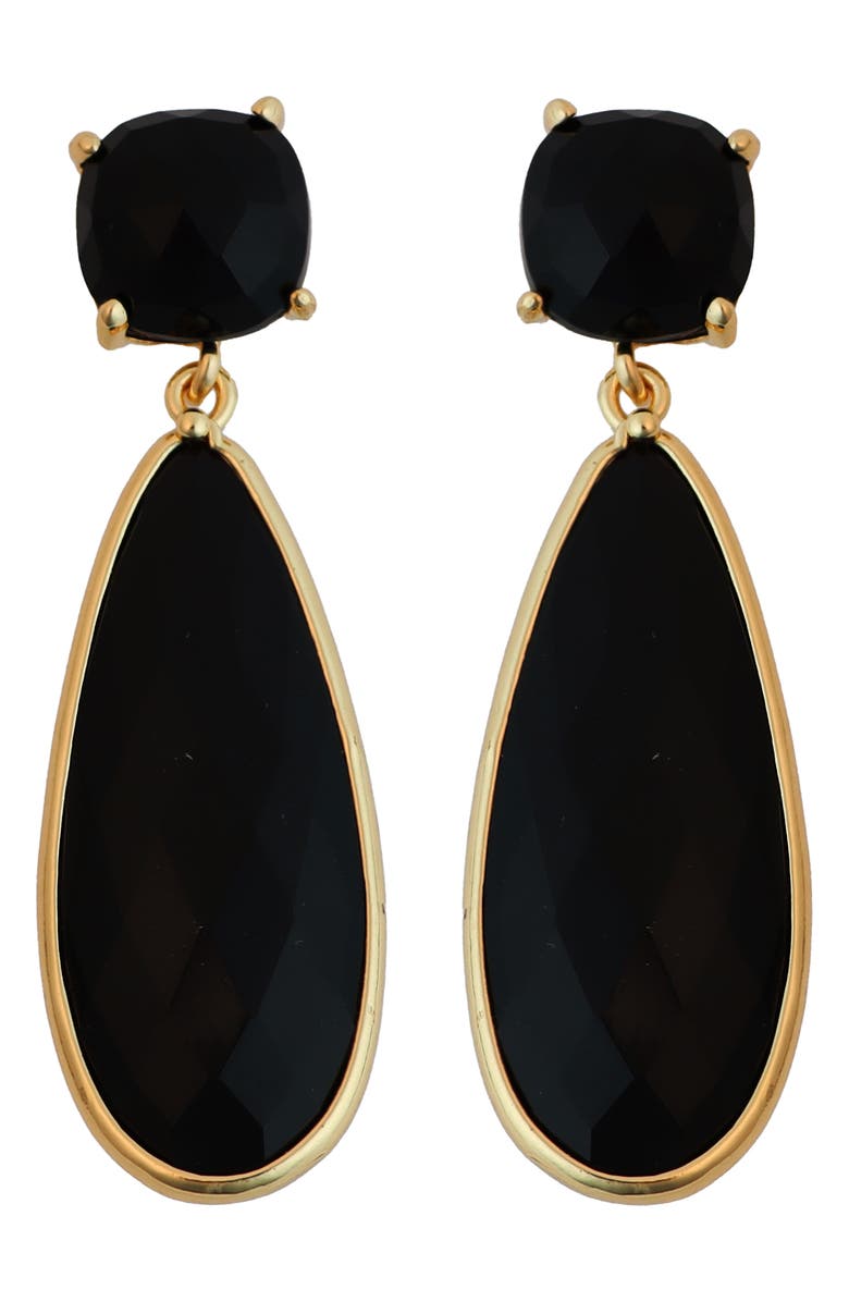 Panacea Black Crystal Teardrop Earrings, Main, color, Black