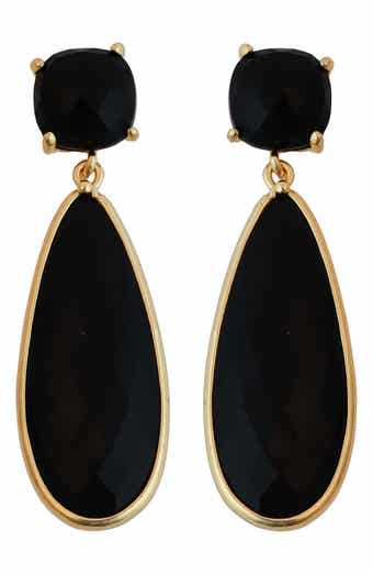Panacea Black Crystal Teardrop Earrings