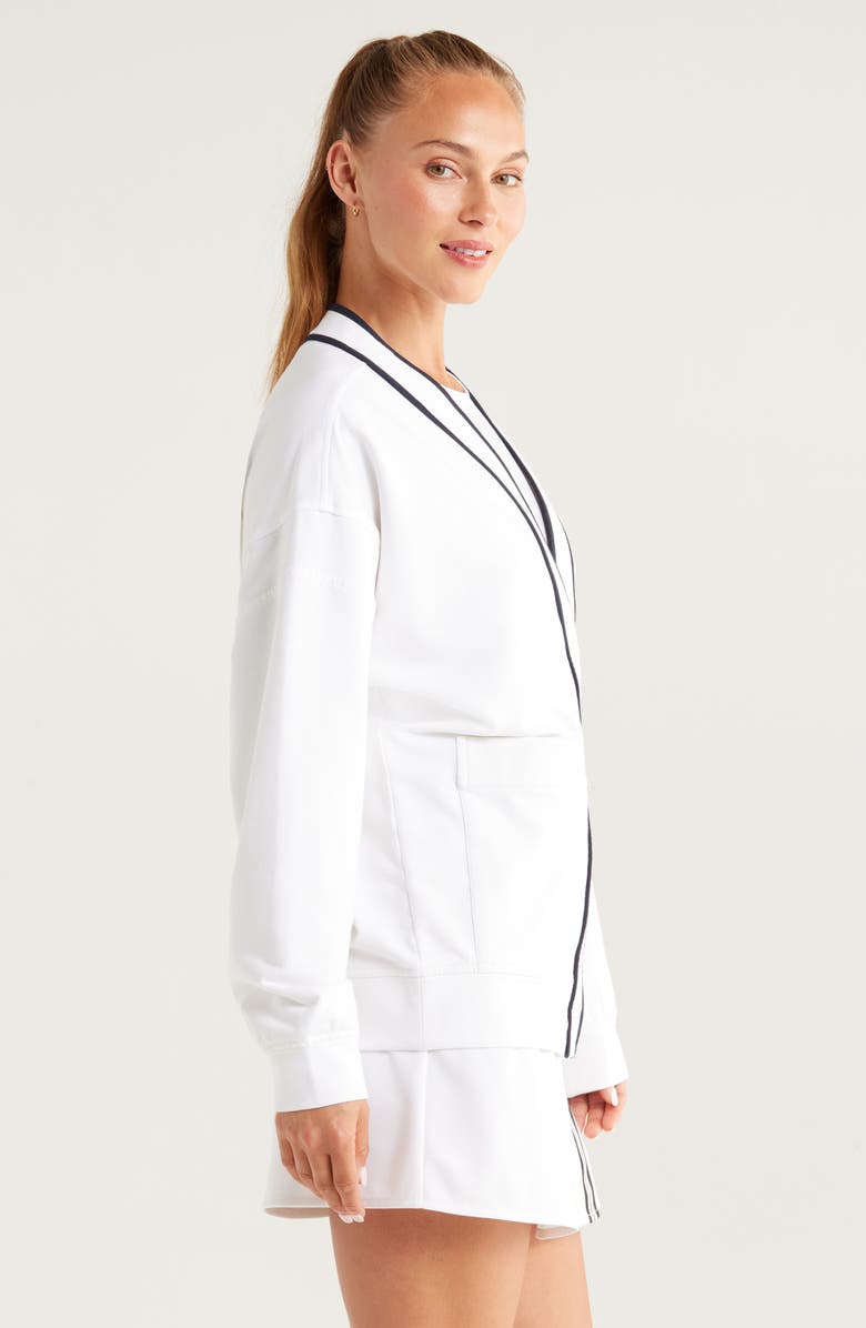 Recess Pickleball x Zella Courtside French Terry Cardigan, Alternate, color, White