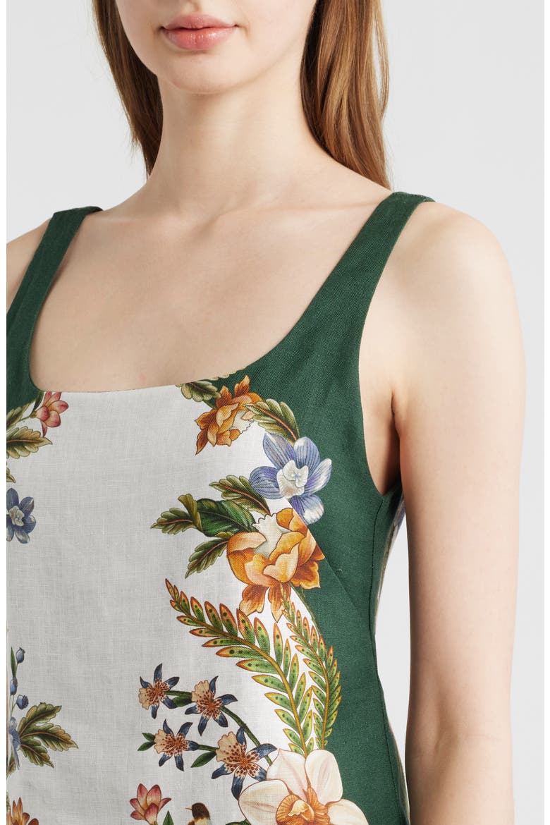Nature Sand Print Linen Minidress, Alternate, color, NATURE SAND/ GREEN