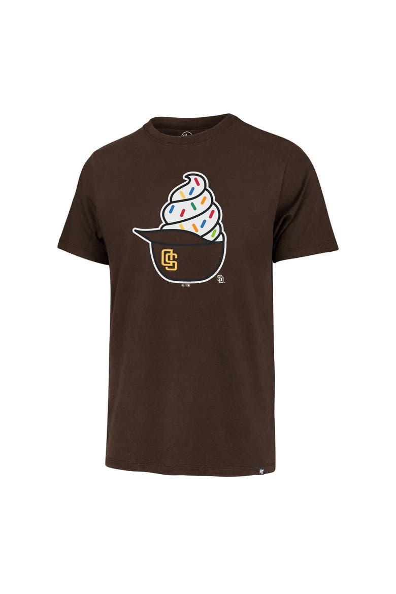 Men's '47  Brown San Diego Padres Ice Cream Helmet Franklin T-Shirt, Alternate, color, Brown