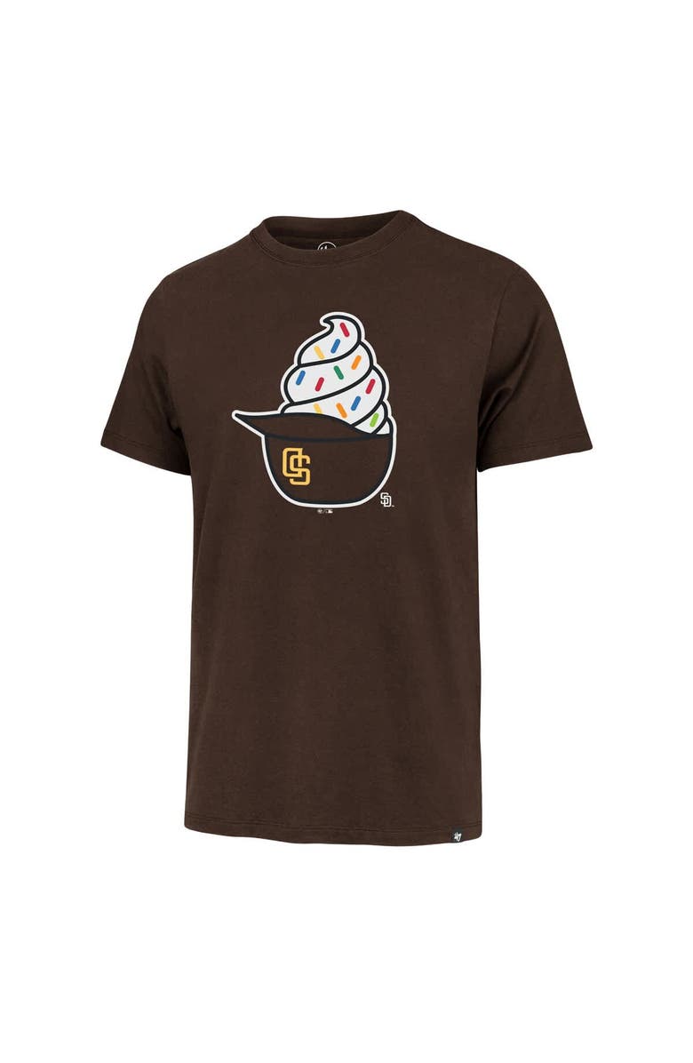'47 Men's '47 Brown San Diego Padres Ice Cream Helmet Franklin T-Shirt, Alternate, color, Brown