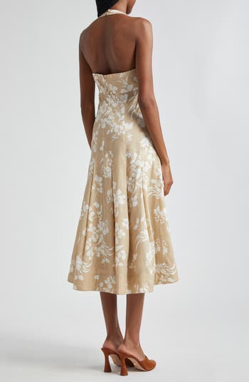 Amalia Floral Cotton Blend Halter Dress