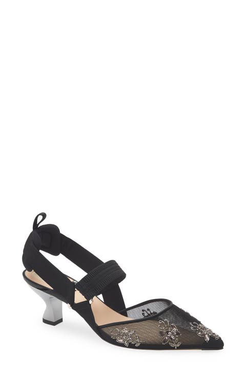 【関税&送料込】Fendi Slingbacks Fendi Women Colibrì Fendace High-Heeled Slingbacks in FF