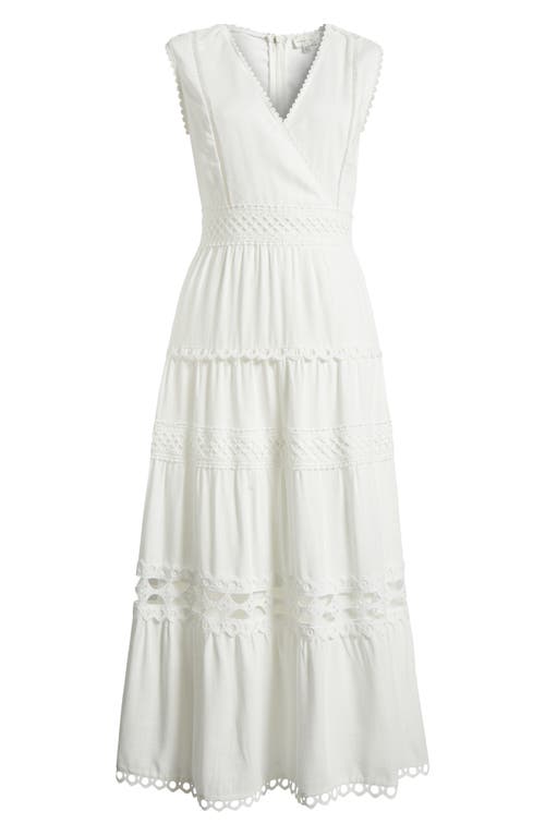 Adelyn Rae Roxy Lace Trim Maxi Dress In White