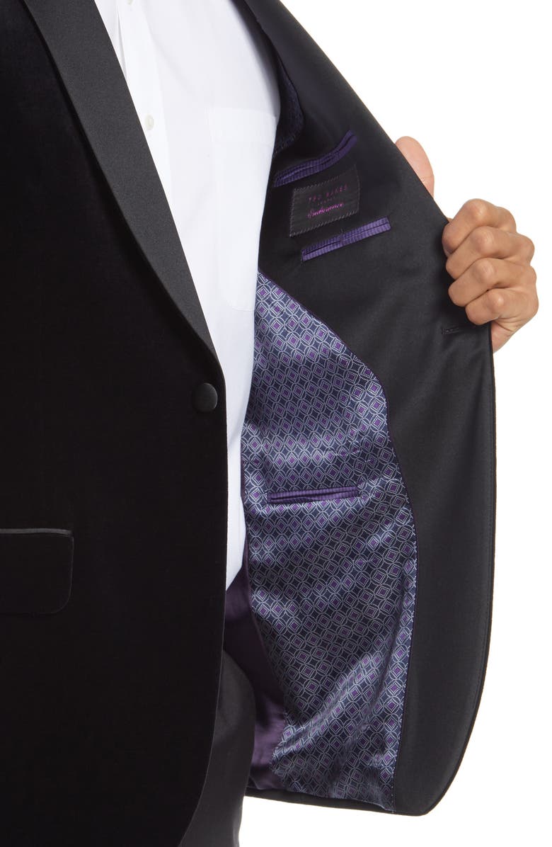 Ted Baker London Josh Trim Fit Velvet Dinner Jacket, Alternate, color,
