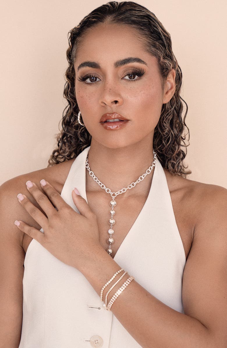 Ettika Cubic Zirconia Slider Bracelet, Alternate, color, Gold