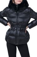 The Recycled Planet Company Lux Faux Fur Lined Water Resistant Recycled Nylon Down Puffer Jacket