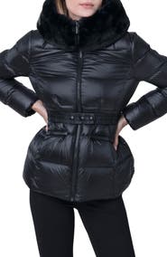 The Recycled Planet Company Lux Faux Fur Lined Water Resistant Recycled Nylon Down Puffer Jacket