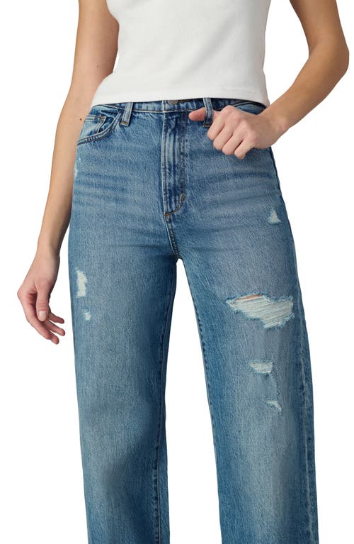 Shop Joe's The Mia High Waist Distressed Wide Leg Jeans In Showdown Destruct