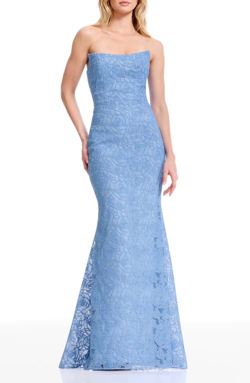Dress the Population Murphy Strapless Evening Gown in Sky at Nordstrom, Size X-Large