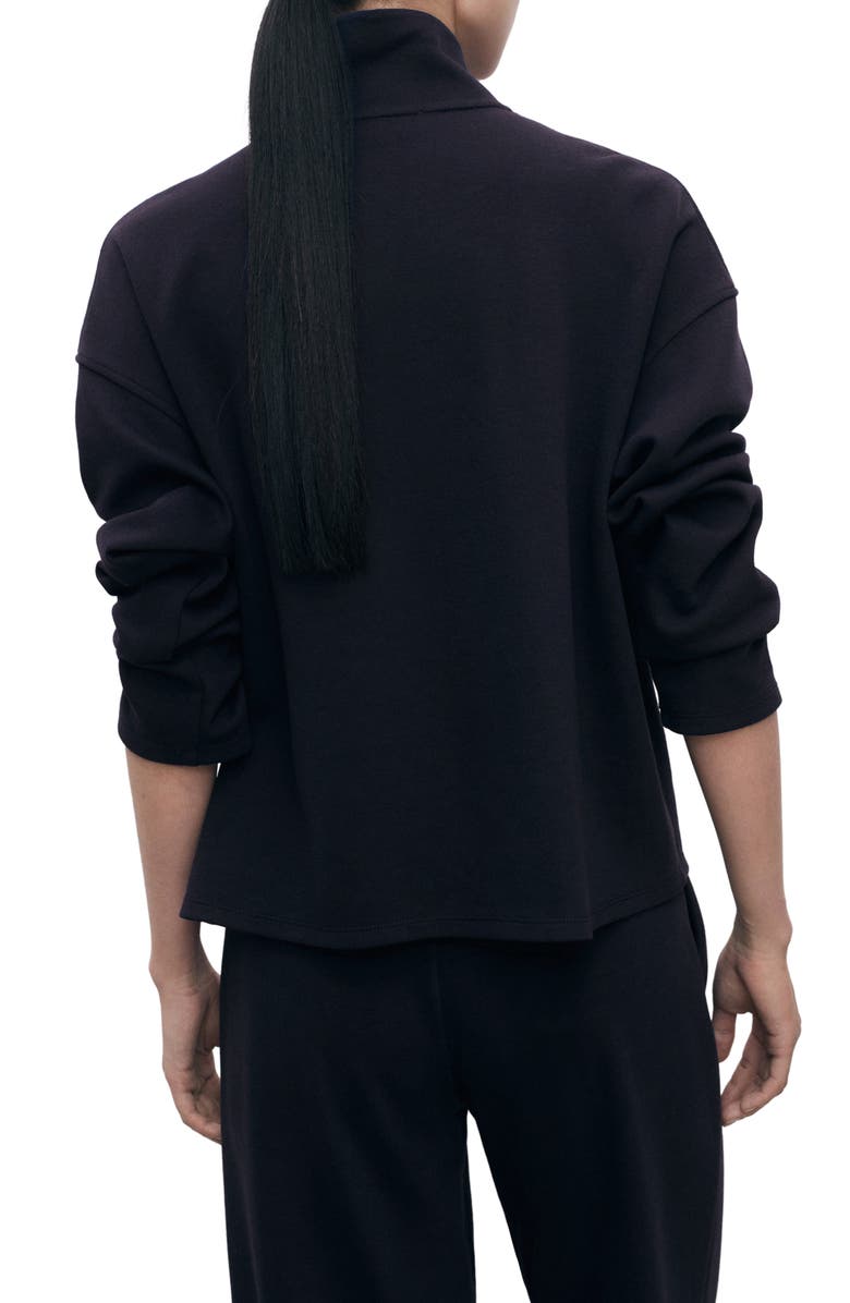 MANGO Half Zip Sweatshirt, Alternate, color, Navy