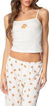 EDIKTED Cottontail Cotton Graphic Camisole