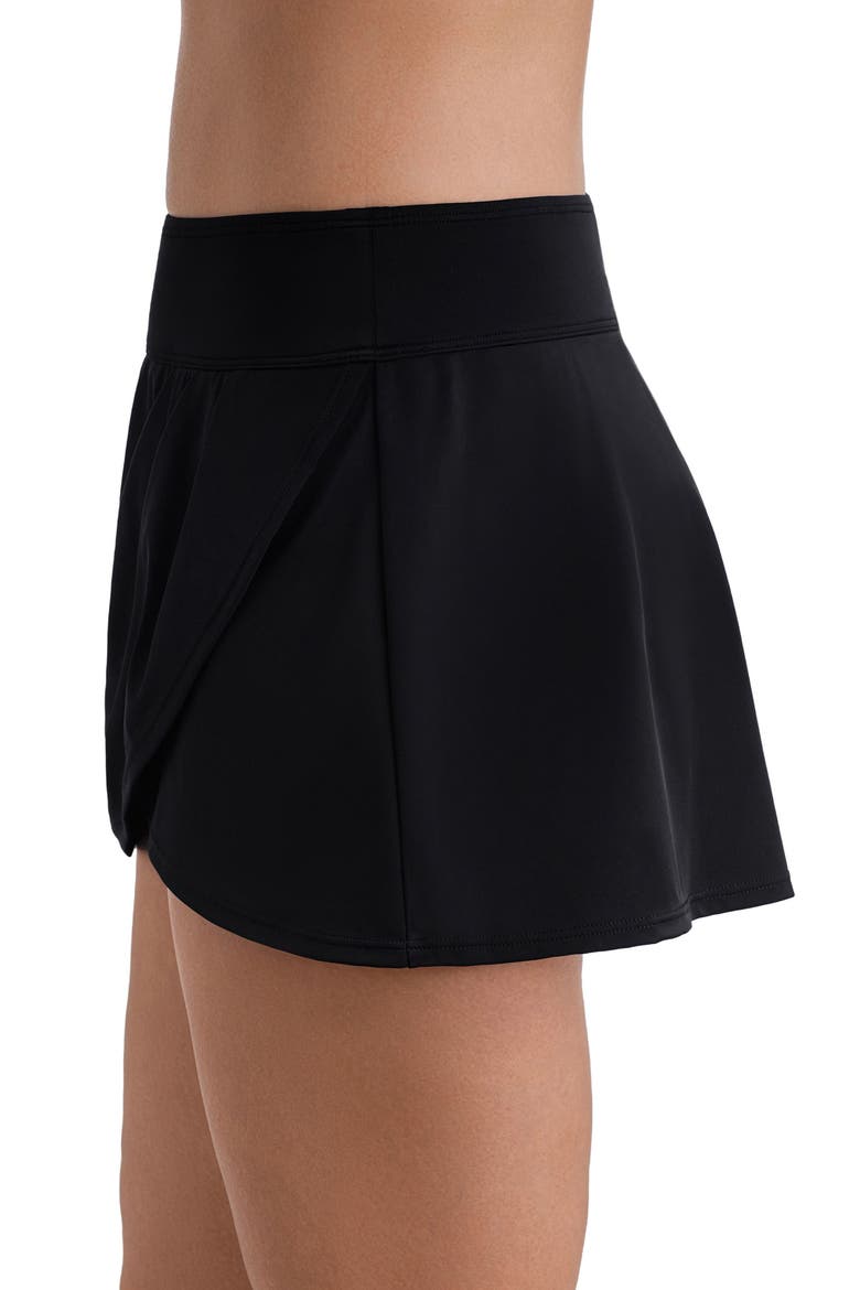 Tulip Wrap Hispter Swim Skirt, Alternate, color, Black