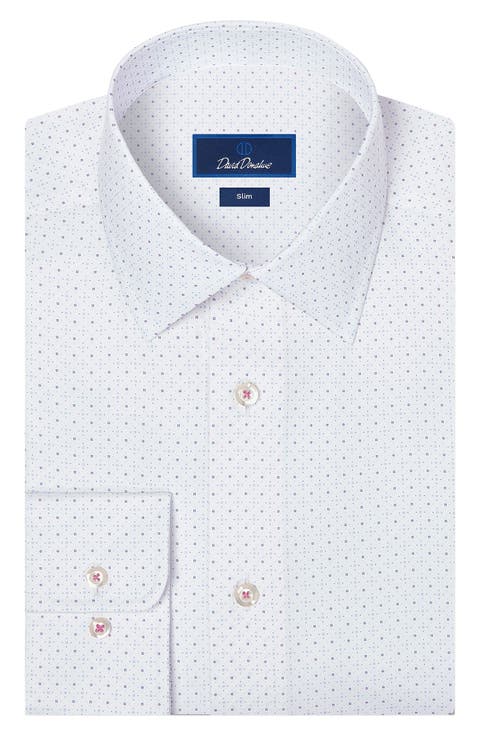 Slim Fit Cotton Blend Dress Shirt