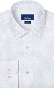 David Donahue Slim Fit Cotton Blend Dress Shirt