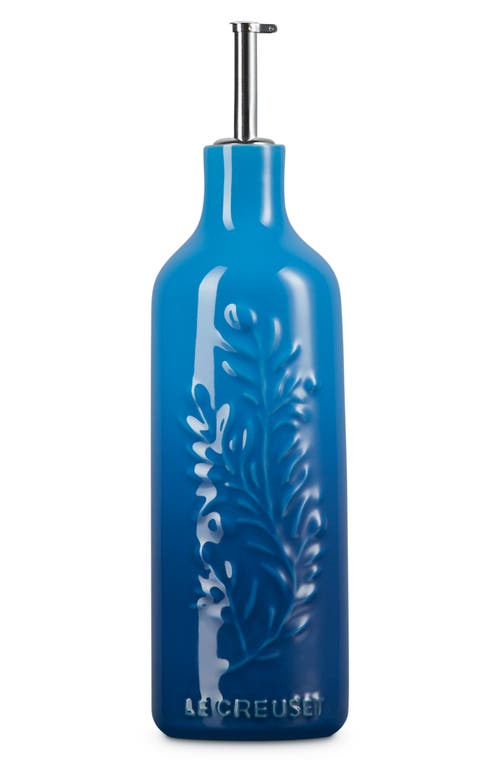 Le Creuset Olive Branch Stoneware Oil Cruet In Blue