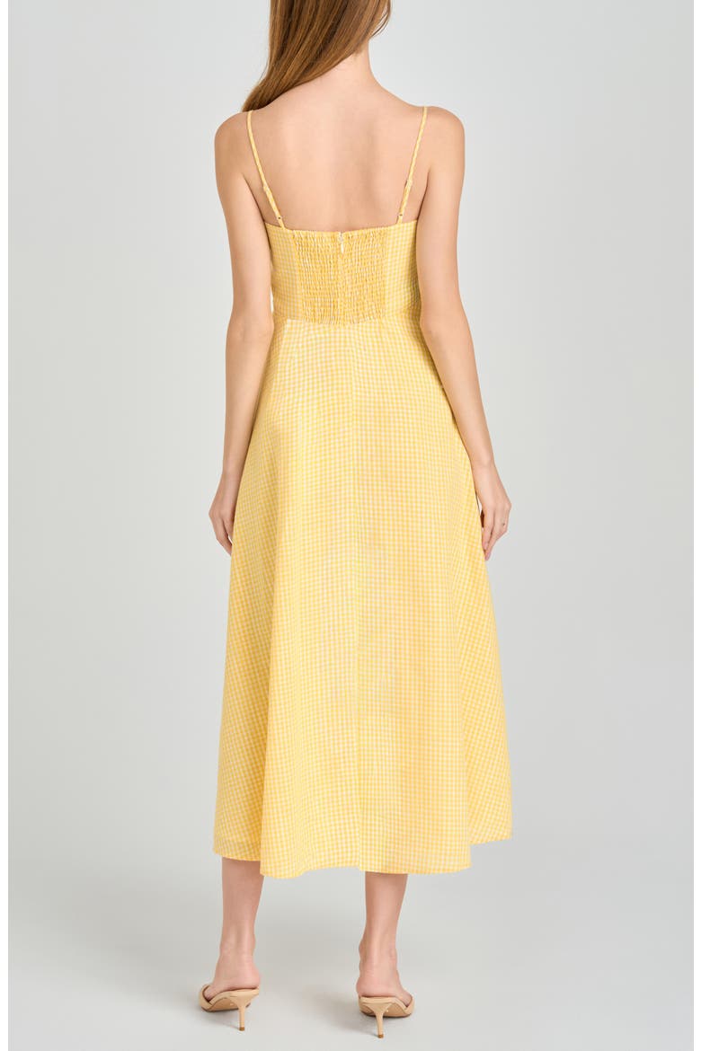 Josefina Gingham Fit & Flare Midi Dress, Alternate, color, YELLOW