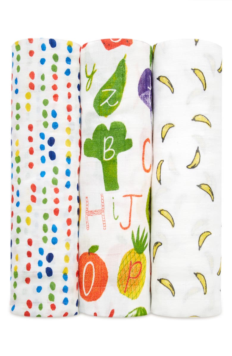aden + anais 3-Pack Silky Soft Swaddling Cloths, Alternate, color,