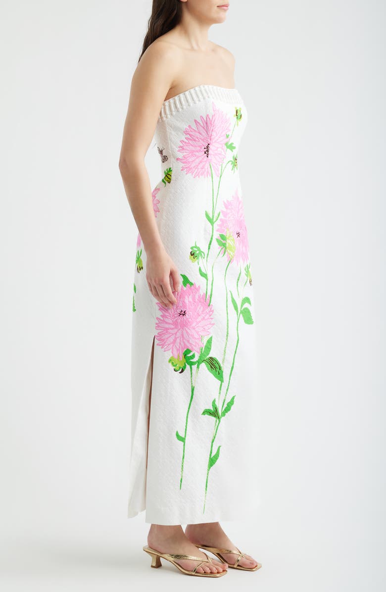 Lilly Pulitzer<sup>®</sup> Elyse Floral Print Strapless Dress, Alternate, color, Resort White Maryan