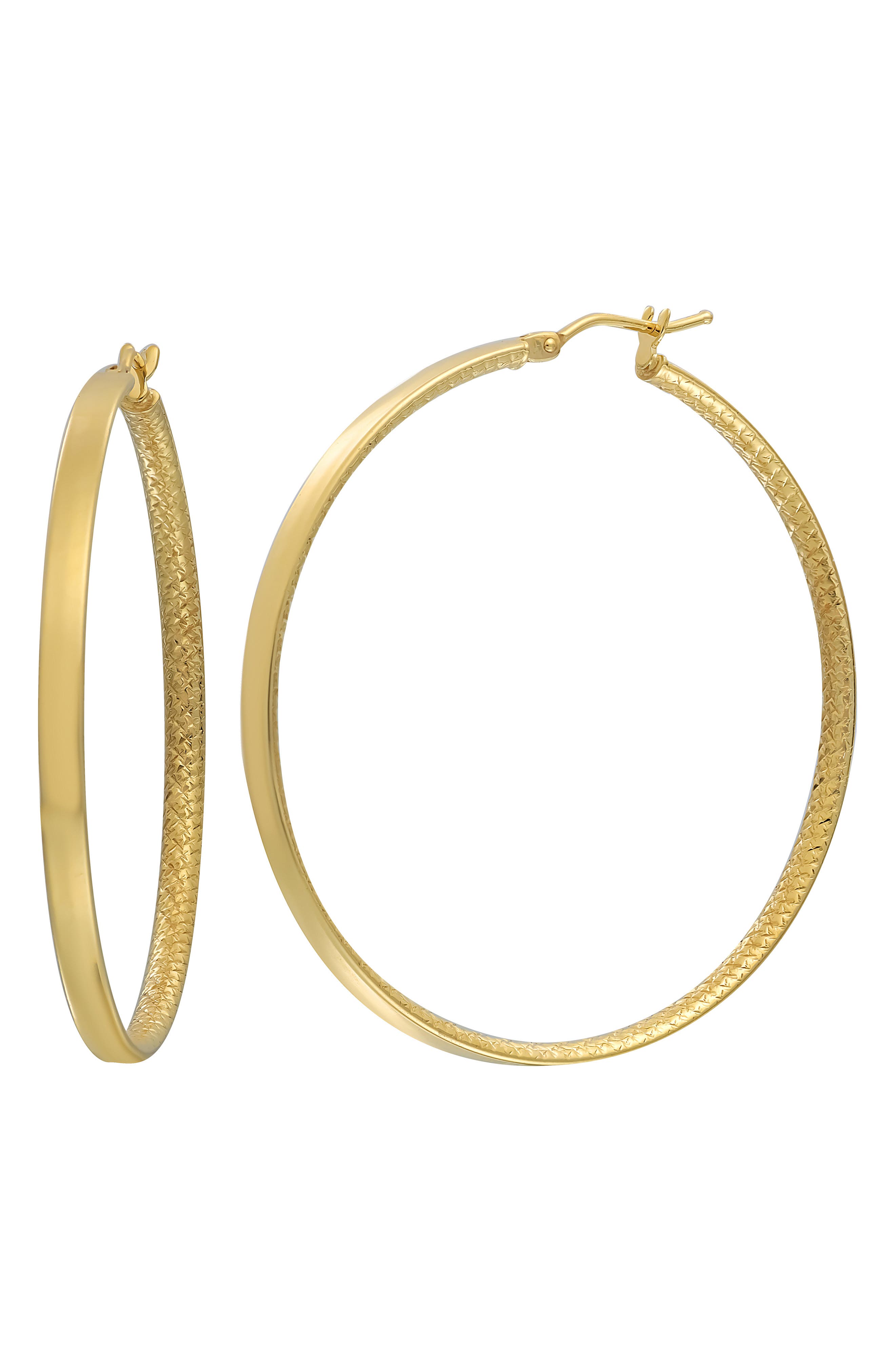 Bony Levy 14K Gold Faceted Inside Out Hoop Earrings in 14K Yellow Gold 