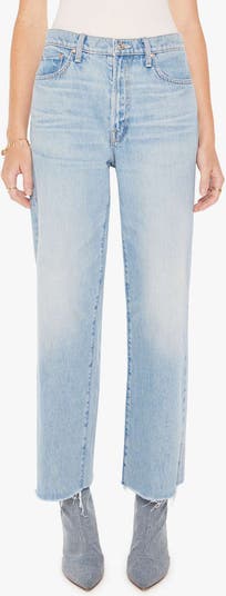 G-STAR RAW Janeh Ultra High Waist Mom Ripped Ankle Straight Jeans voor dames, Blauw (Faded Spruce Blue C300-C084), 30W x 32L