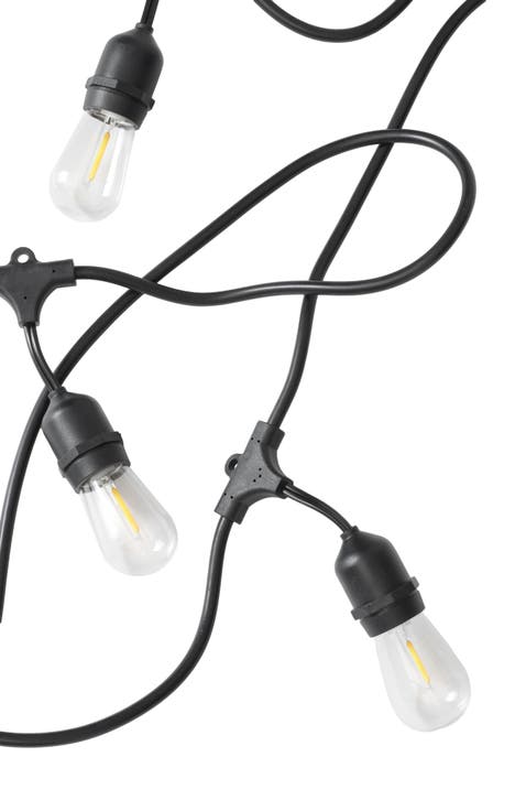 24 ft or 48 ft, Plug‑In Heavy Duty LED Outdoor String Lights, Weatherproof Edison Bulbs