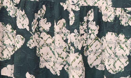 Vince Camuto Floral Jacquard Tiered Maxi Dress In Green