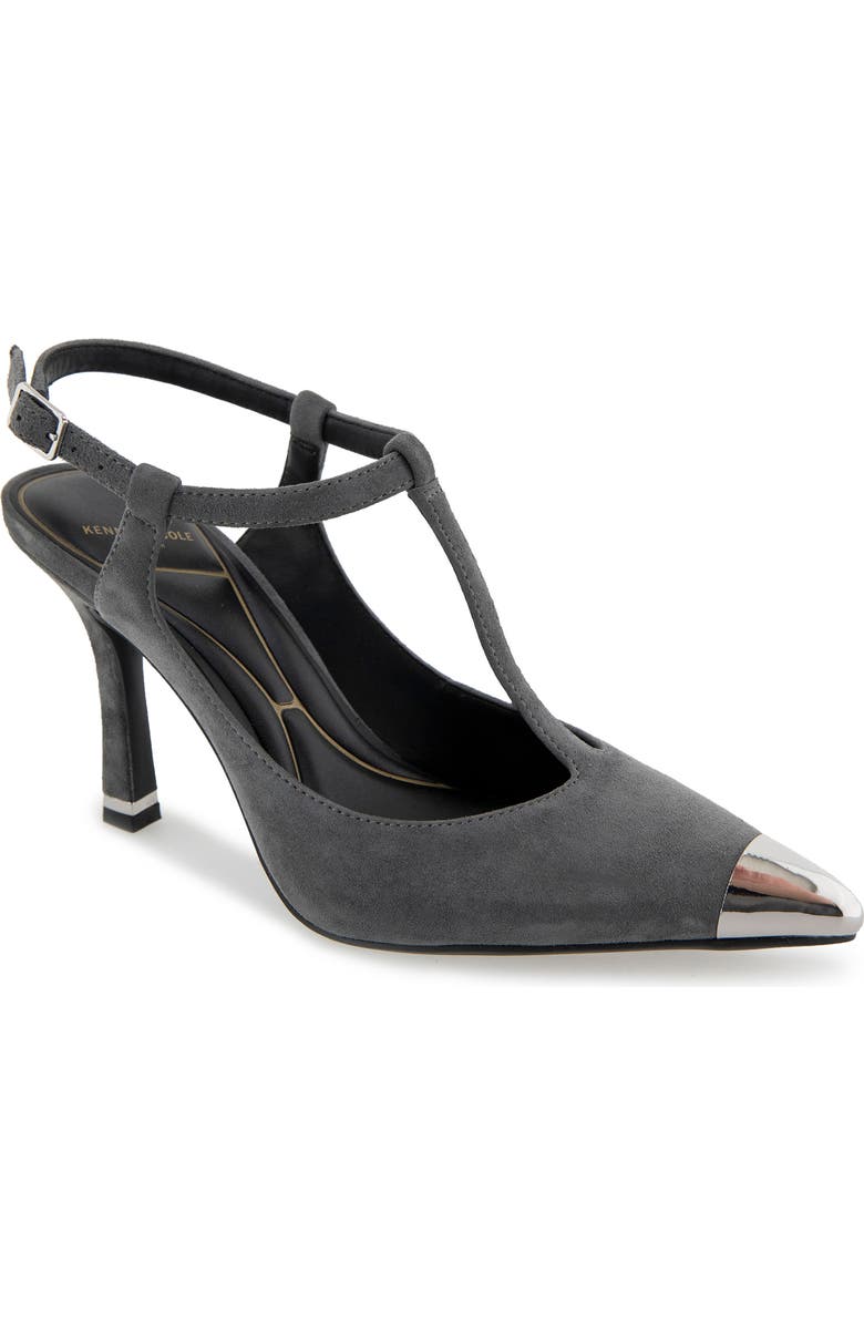 Kenneth Cole Romi T-Strap Pump, Main, color, Dark Grey Suede