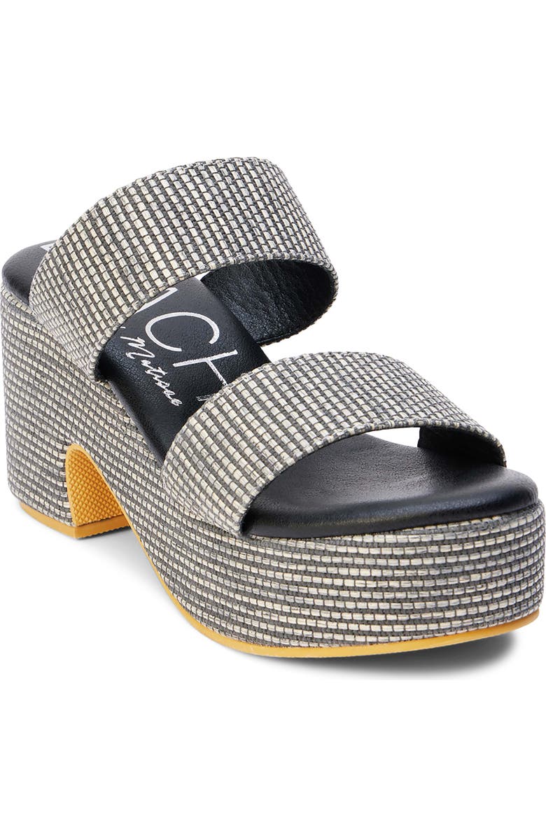 Coconuts by Matisse Ocean Ave Espadrille Platform Slide Sandal, Main, color, Black Multi