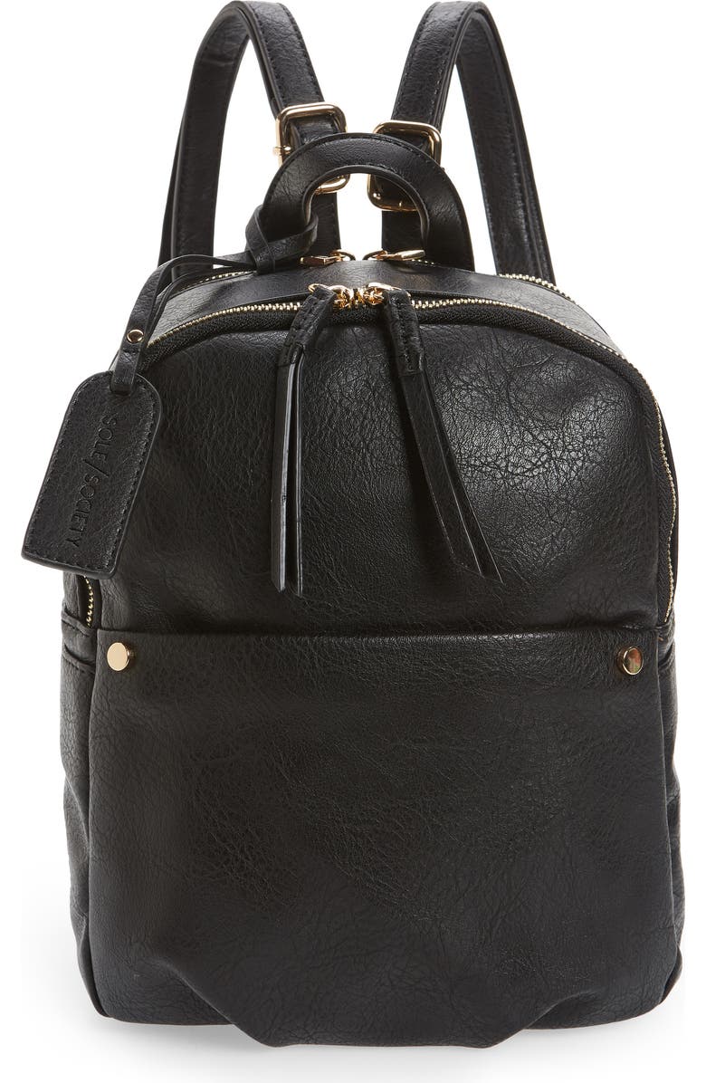 Sole Society Siena Faux Leather Backpack, Main, color,