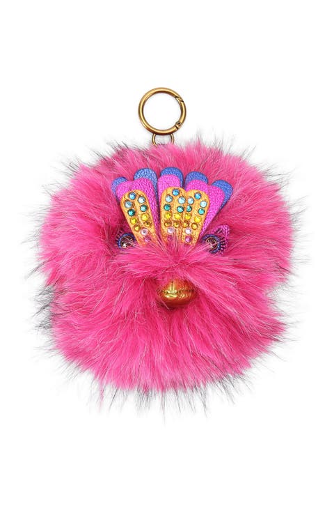 Faux Fur Pompom Eagle Bag Charm