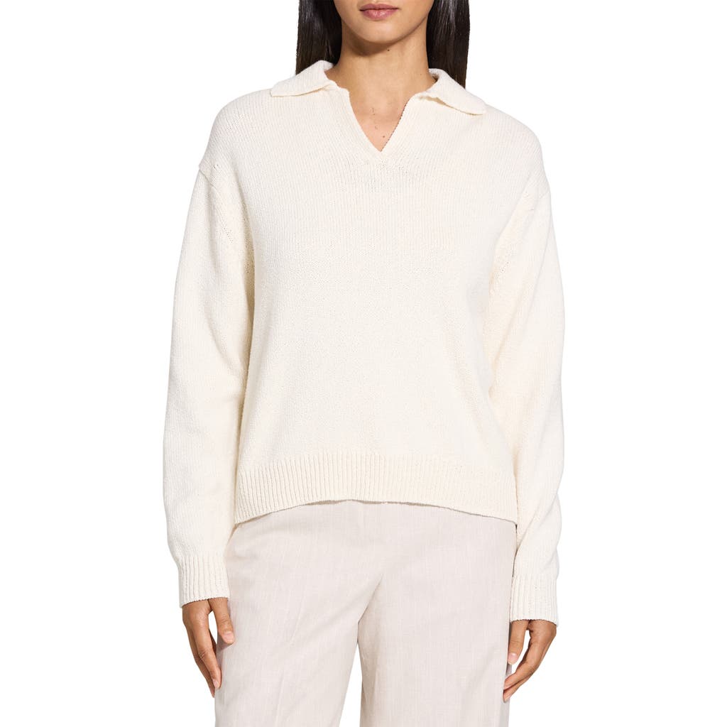 Theory Cotton & Wool Polo Sweater
