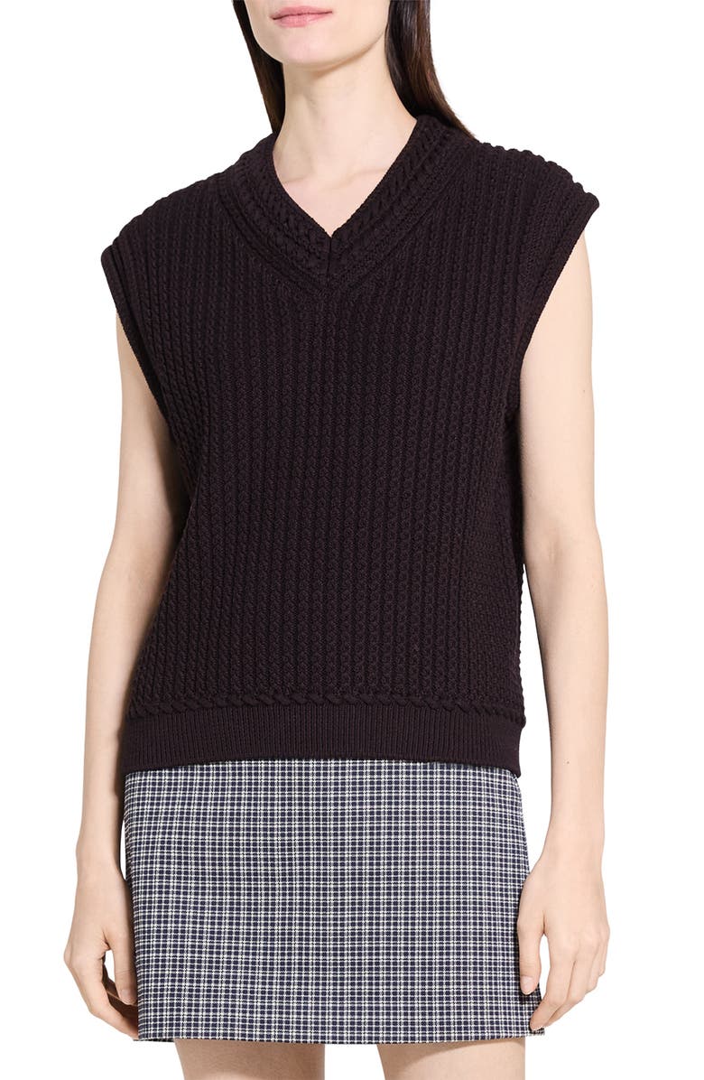 Theory Cable Stitch Sweater Vest, Main, color, 