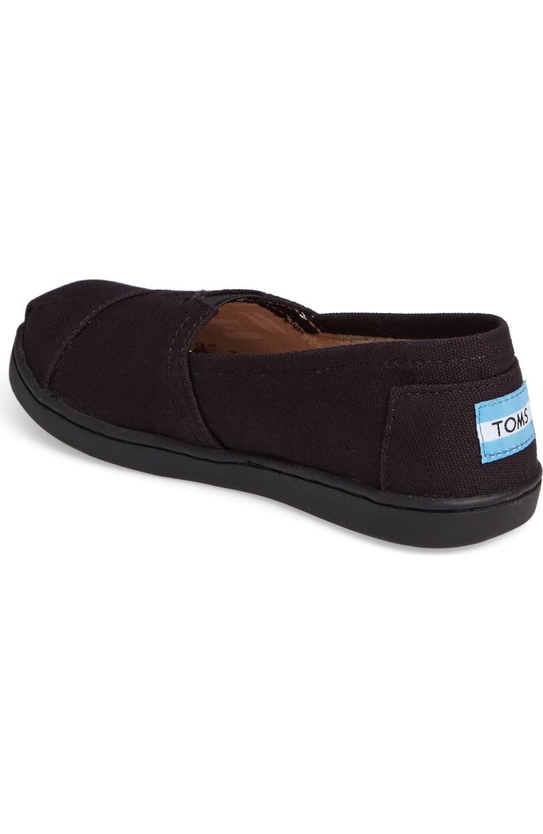 TOMS Kids' Alpargata Slip-On, Alternate, color, Black Canvas