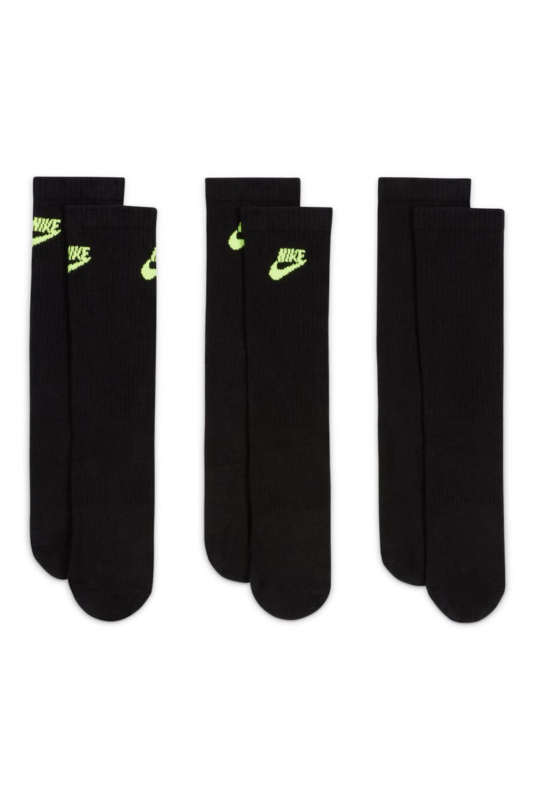 Kids' Everyday Cush Assorted 3-Pack Crew Socks, Alternate, color, MULTI-COLOR
