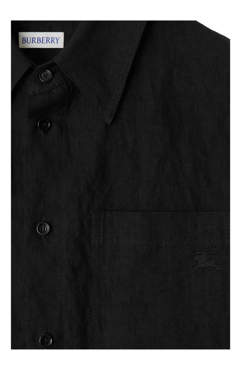 Burberry Linen Shirt, Alternate, color, Black