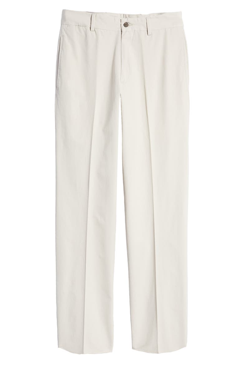 Charleston Khakis Flat Front Cotton Poplin Dress Pants, Alternate, color, STONE