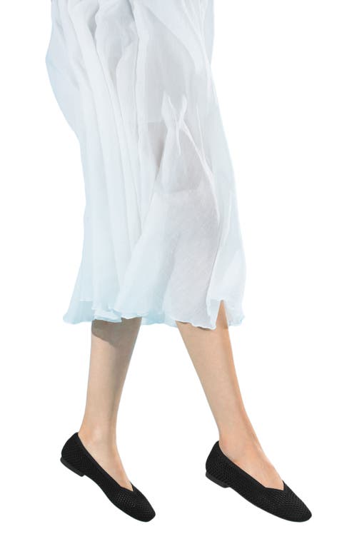 Vivaia Square-toe V-cut Flats In Black