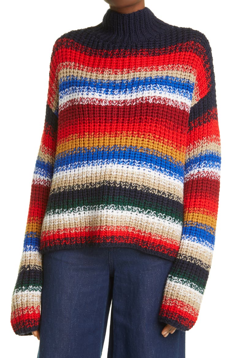 Stripe Wool Sweater, Main, color, MULTI-COLOR