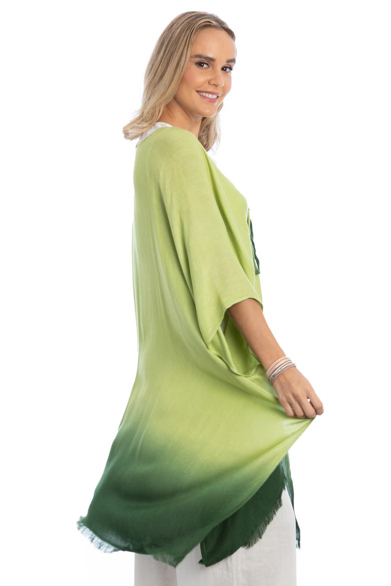 Ombré Tie Front Ruana, Alternate, color, GREEN