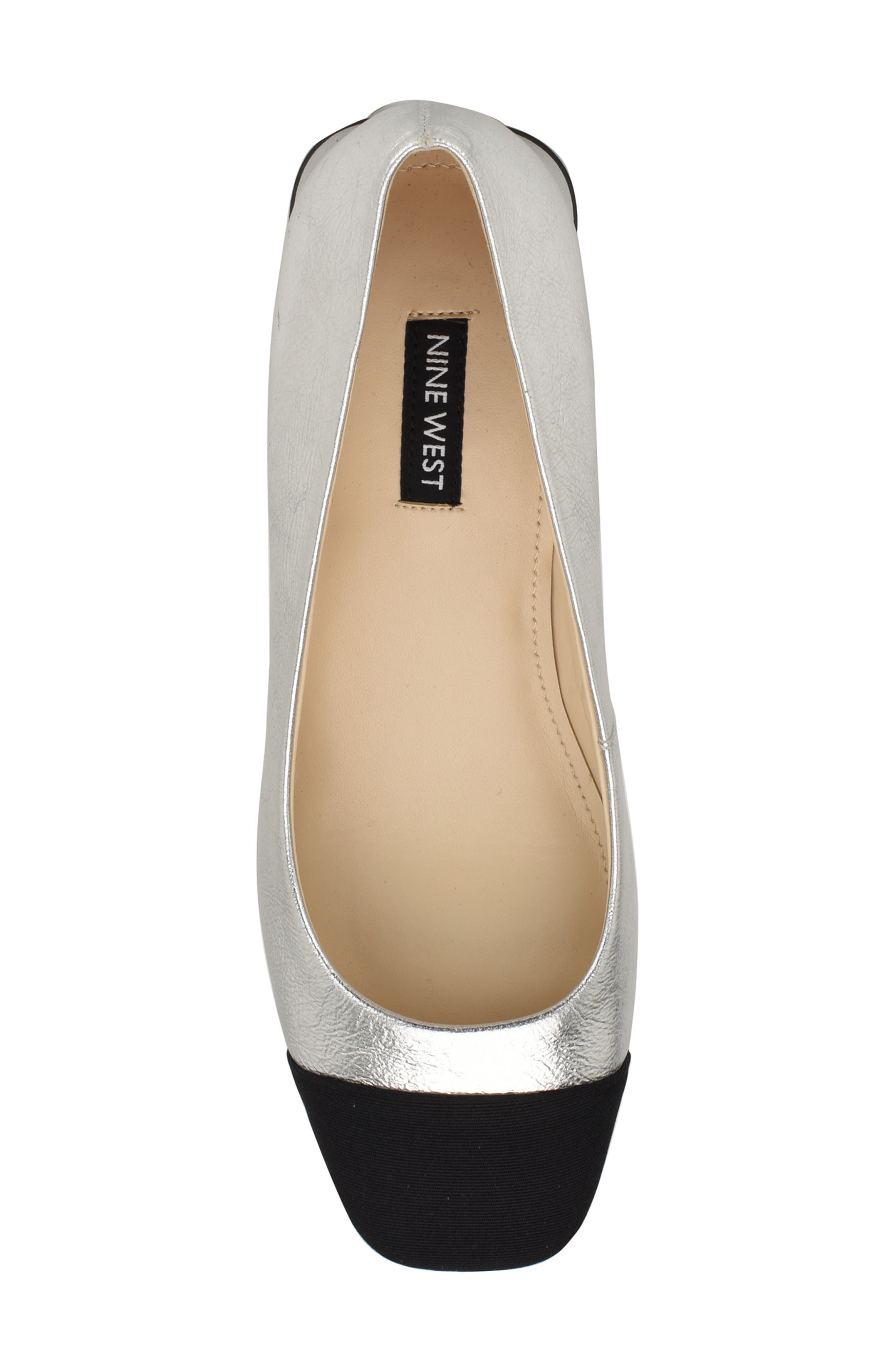 Nine West Sophe Cap Toe Pump, Alternate, color, Silver