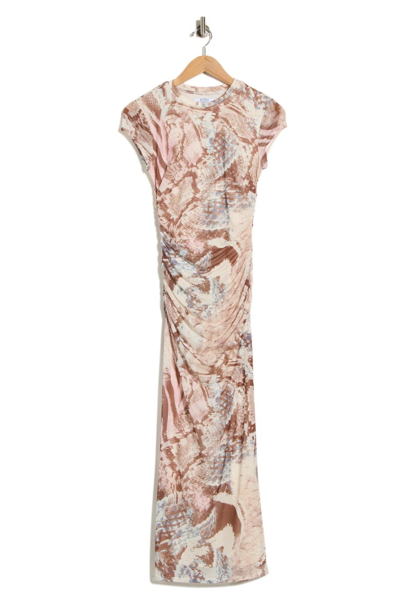 Cici Mesh Maxi Dress, Alternate, color, DESERT SCALES