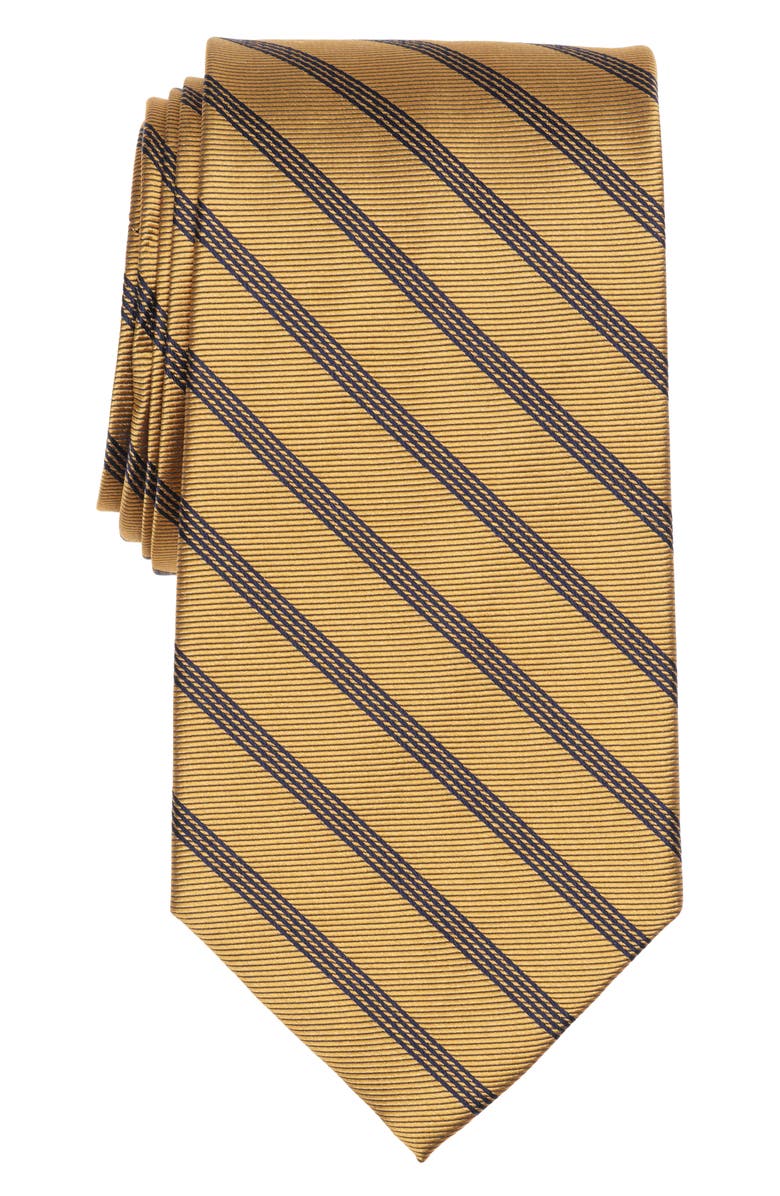 Brooks Brothers Mini Track Stripe Tie, Main, color, Yellow